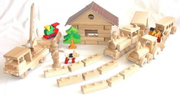 Železničné depo pre vláčiky, stavebnice | drevené hračky
