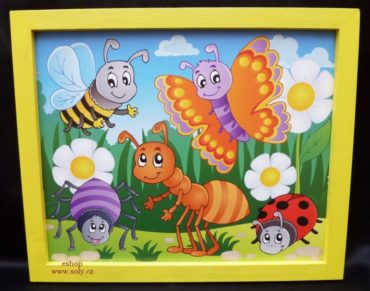 Rozprávkový hmyz | detské maľované obrázky na stenu |včela, motýľ, mravec, lienka