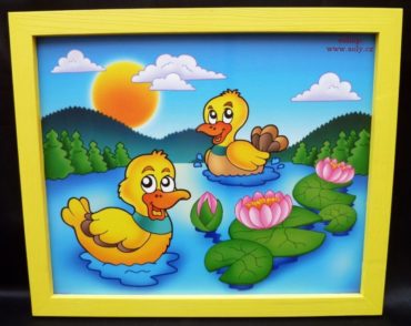 Kačičky, kačička | detské maľované obrázky na stenu | rybník, jazero