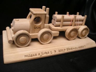 Lesné vozidlo, nákladné auto, kamióny drevené hračky