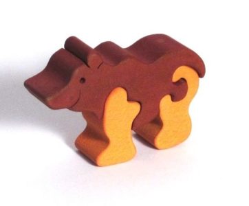 Medveď medvedík drevené detské skladacie puzzle | drevené hračky