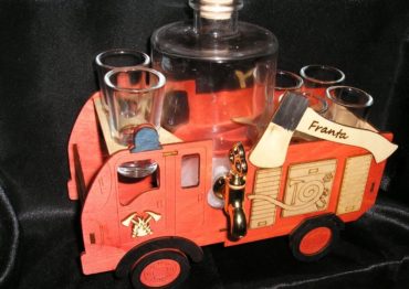 Darčeky fľaša, sklo na alkohol hasič, požiarnik, pre hasiča